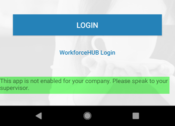unable to log in message